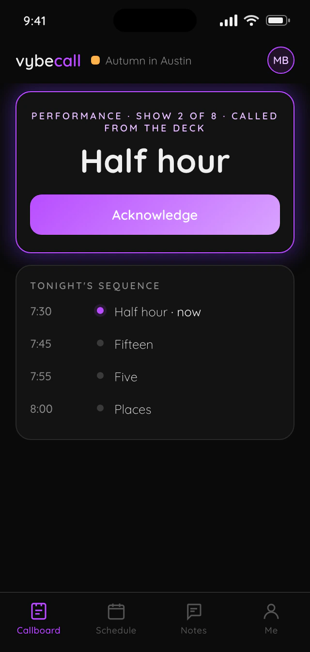 vybecall show call concept